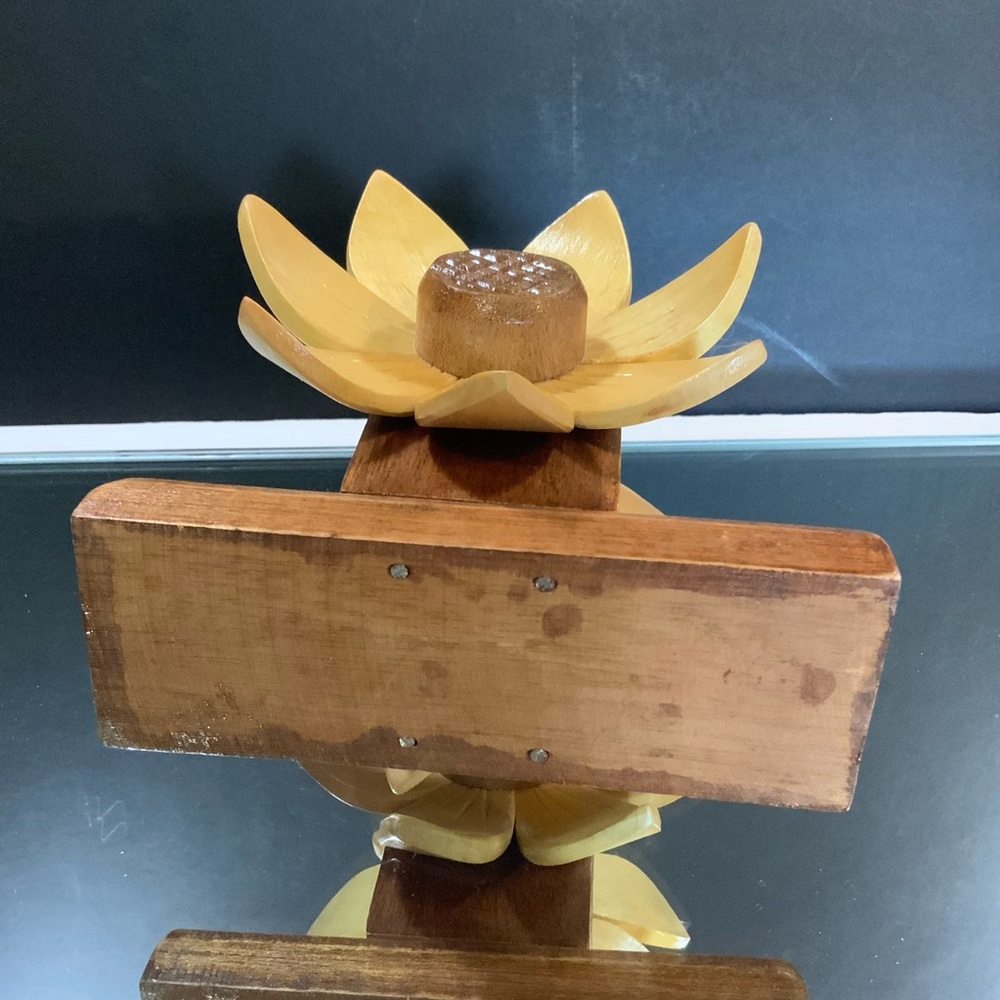 Vintage Wooden Sunflower Napkin Holder Handmade in the Philippines #56 - Picture 5 of 5